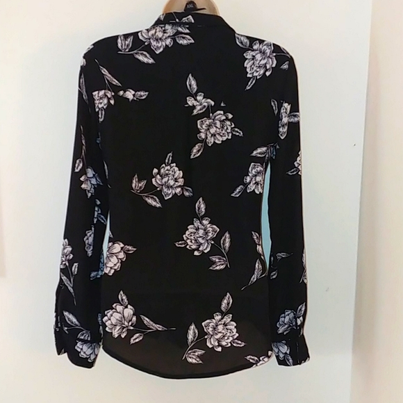 Candies black floral sheer blouse - Picture 7 of 8